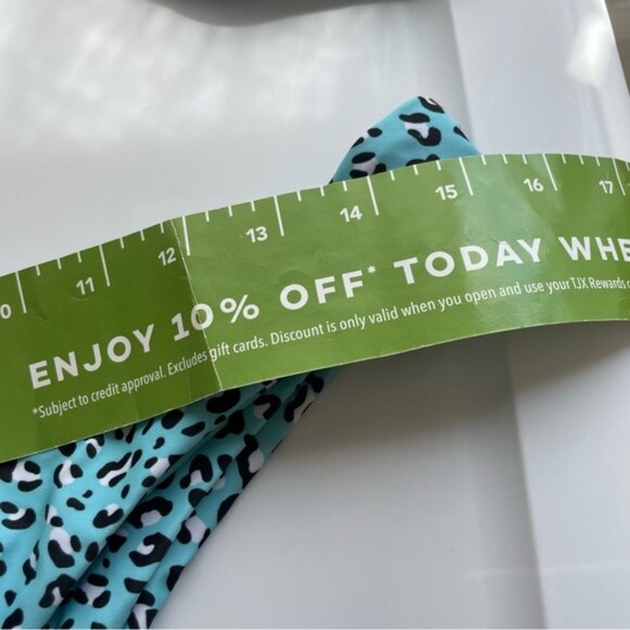 Haute Swimwear Solid Bandeau Bikini Set Women’s Size Medium Blue Cheetah Print - Picture 9 of 9